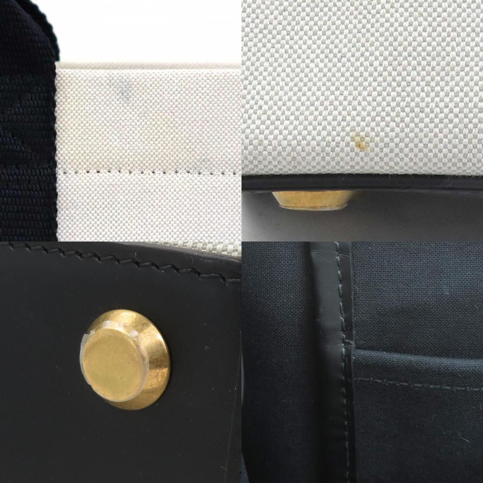 Balenciaga BALENCIAGA Handbag Shoulder Bag Canvas Leather Ivory x Black Women's 671402 h31293a Size ONE SIZE - 4 Thumbnail