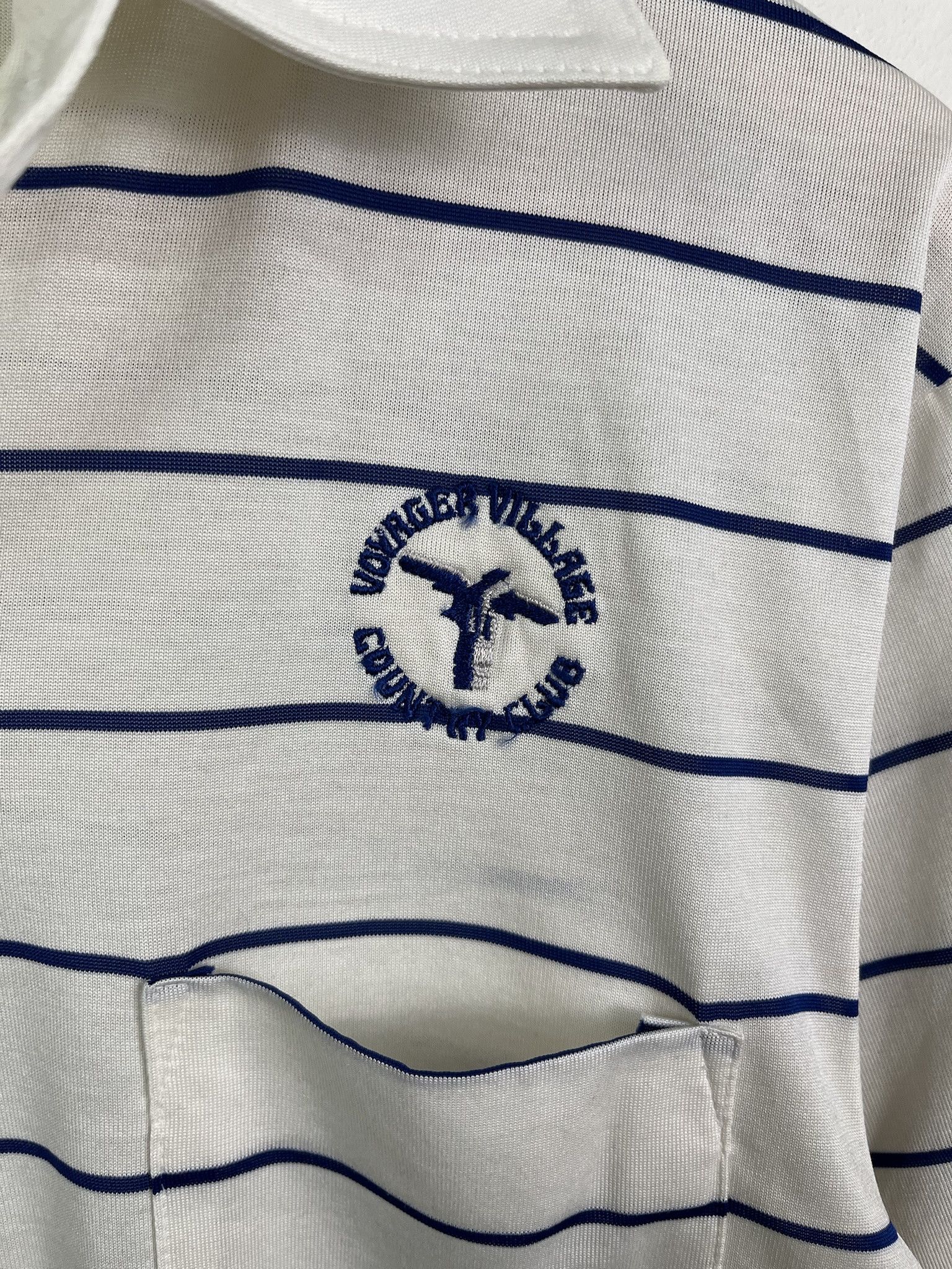 Polo Ralph Lauren × Vintage Vintage 90's Sahara Quarter Button Down "Voyager VIllage Country Club" Embroidered Two Tone Lined Pattern Polo Style Shirt Size US L / EU 52-54 / 3 - 2 Thumbnail