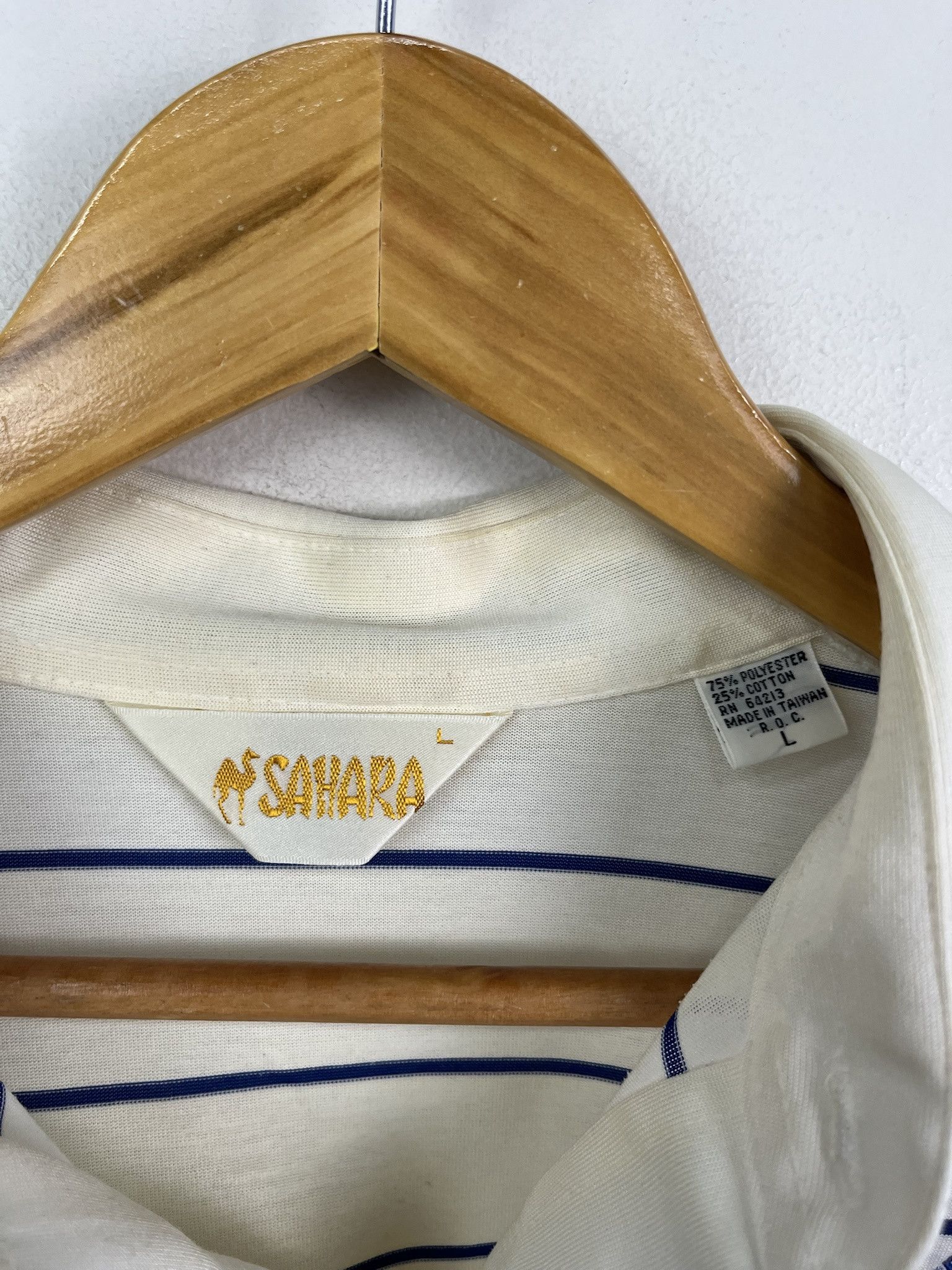 Polo Ralph Lauren × Vintage Vintage 90's Sahara Quarter Button Down "Voyager VIllage Country Club" Embroidered Two Tone Lined Pattern Polo Style Shirt Size US L / EU 52-54 / 3 - 3 Thumbnail