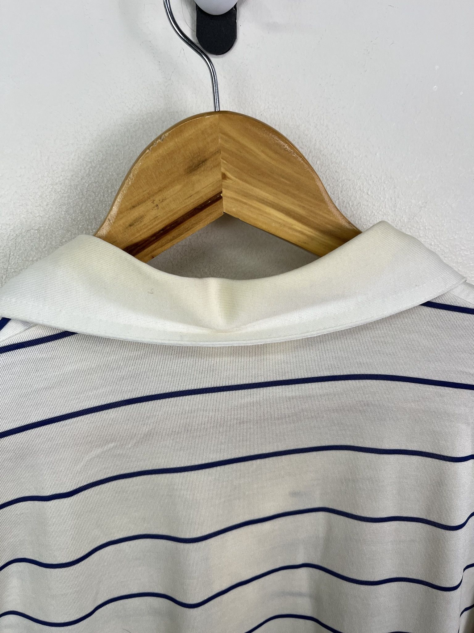 Polo Ralph Lauren × Vintage Vintage 90's Sahara Quarter Button Down "Voyager VIllage Country Club" Embroidered Two Tone Lined Pattern Polo Style Shirt Size US L / EU 52-54 / 3 - 5 Thumbnail