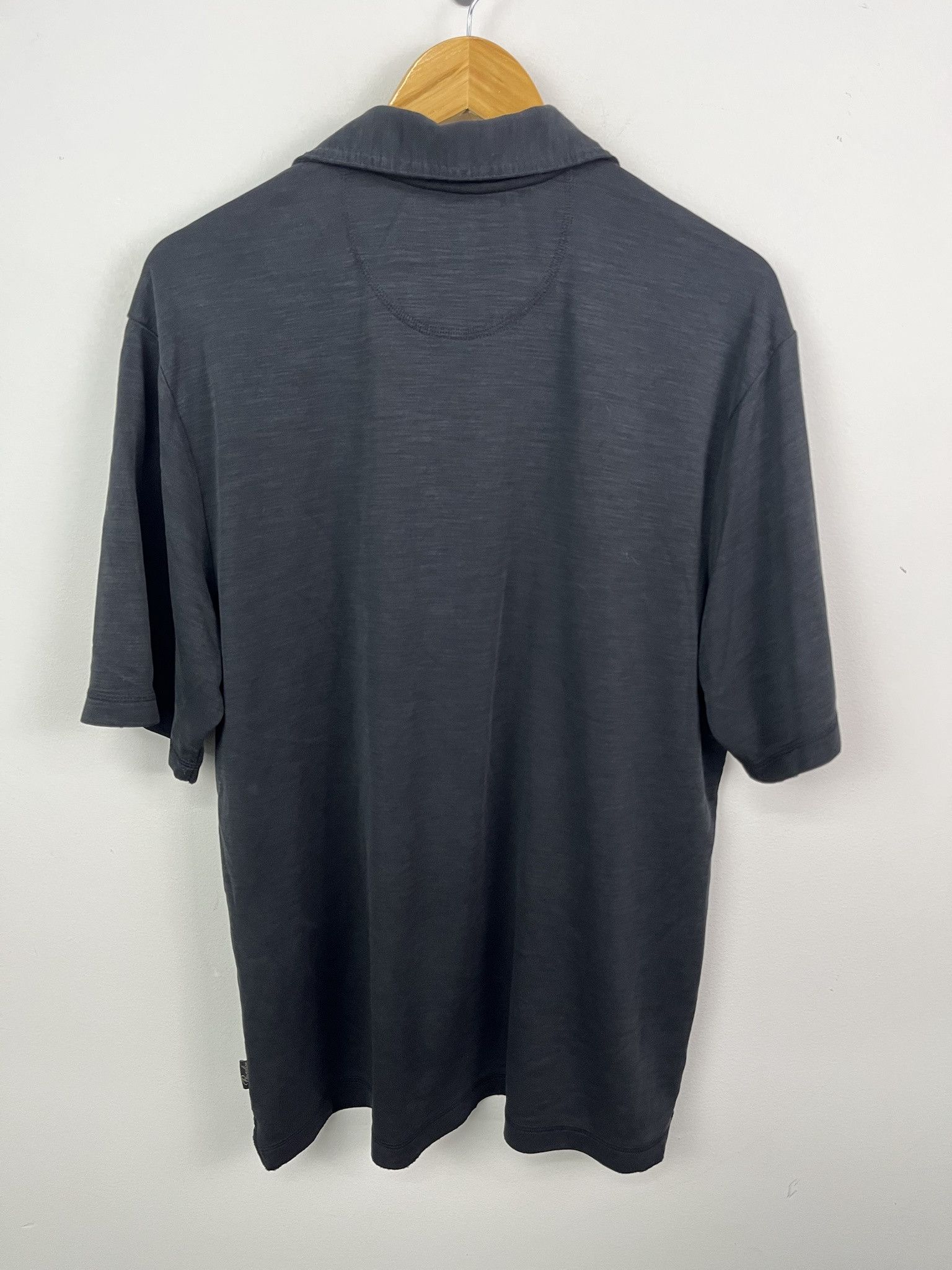 Polo Ralph Lauren × Vintage Vintage Paradise Collection Blank Black Quarter Button Up Polo Style Shirt Size L Size US L / EU 52-54 / 3 - 3 Thumbnail