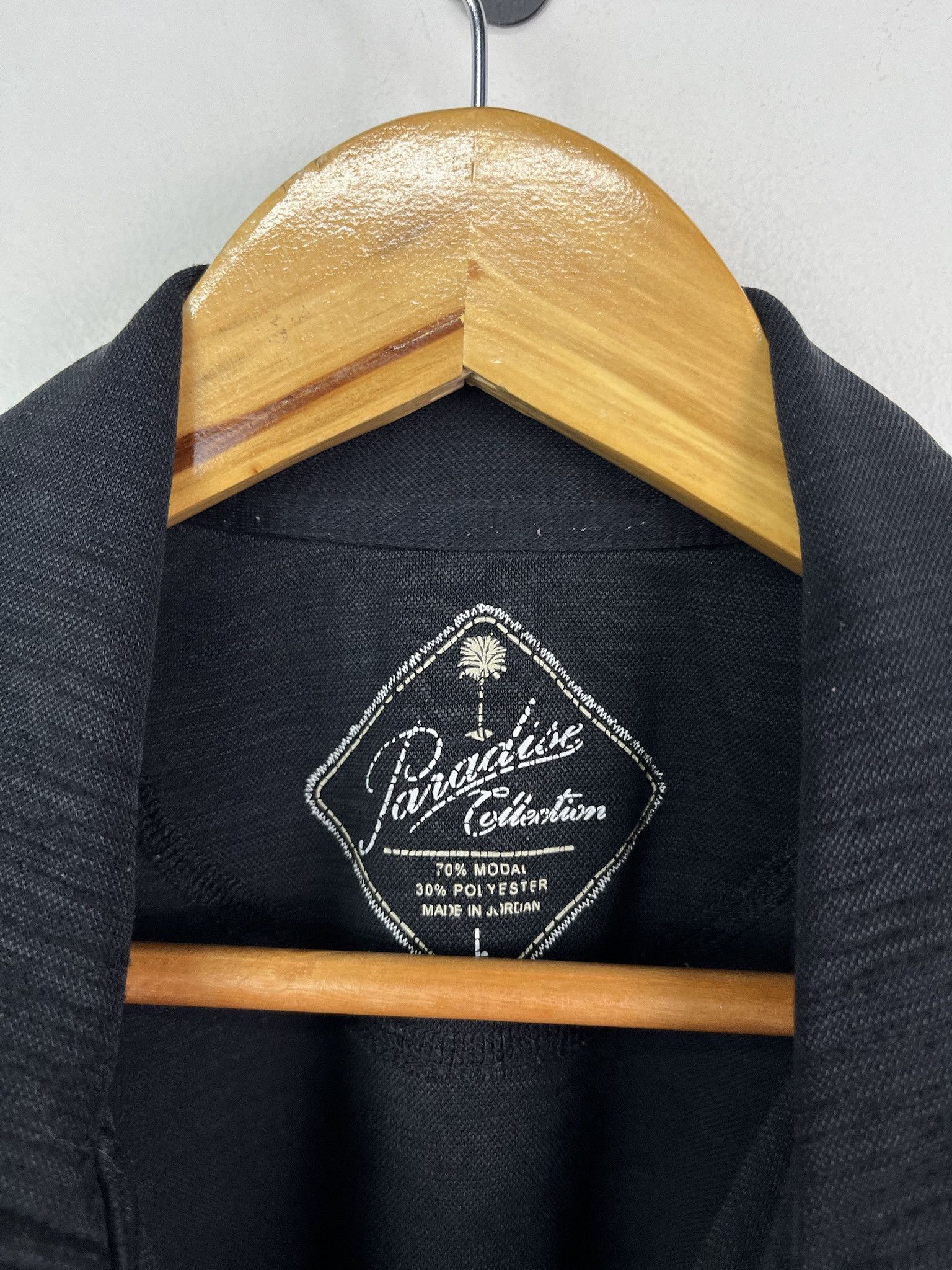 Polo Ralph Lauren × Vintage Vintage Paradise Collection Blank Black Quarter Button Up Polo Style Shirt Size L Size US L / EU 52-54 / 3 - 2 Thumbnail