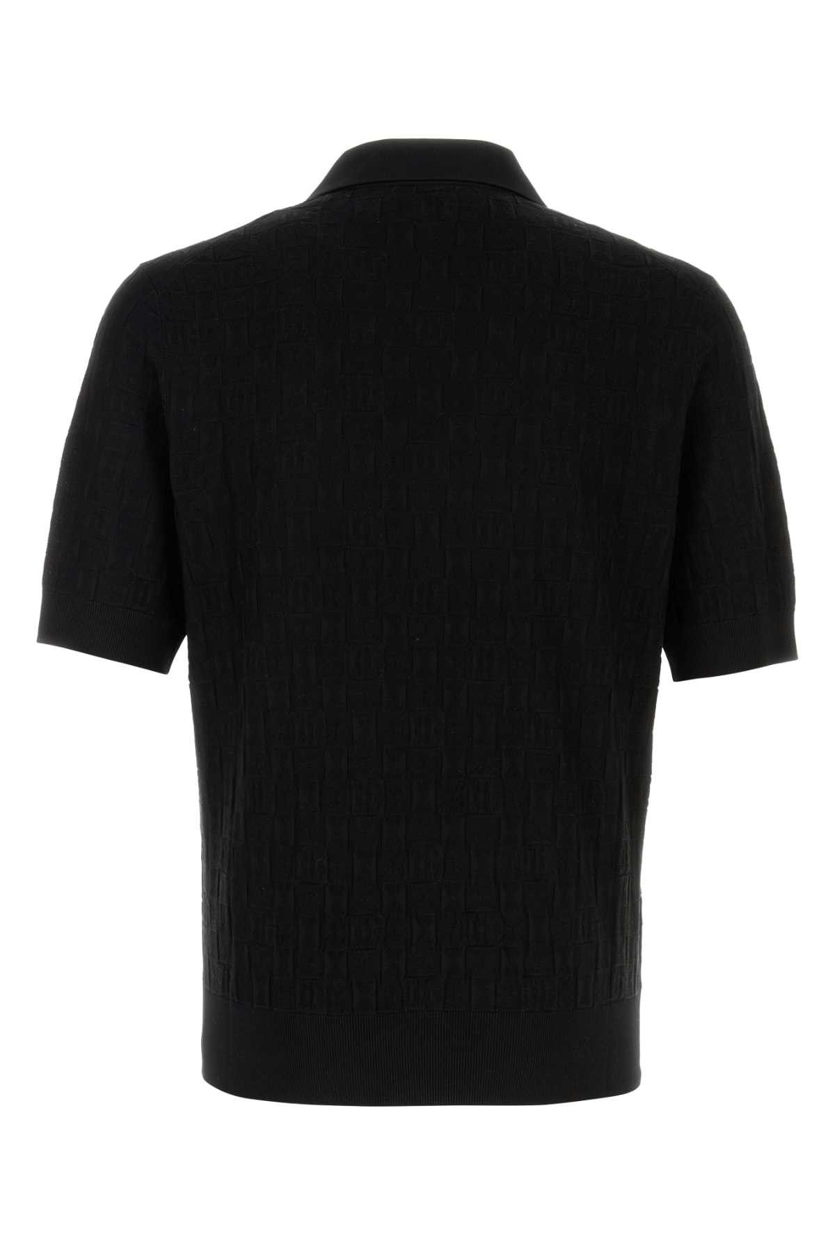 Dolce & Gabbana Black Stretch Silk Blend Polo Shirt Size US M / EU 48-50 / 2 - 2 Thumbnail