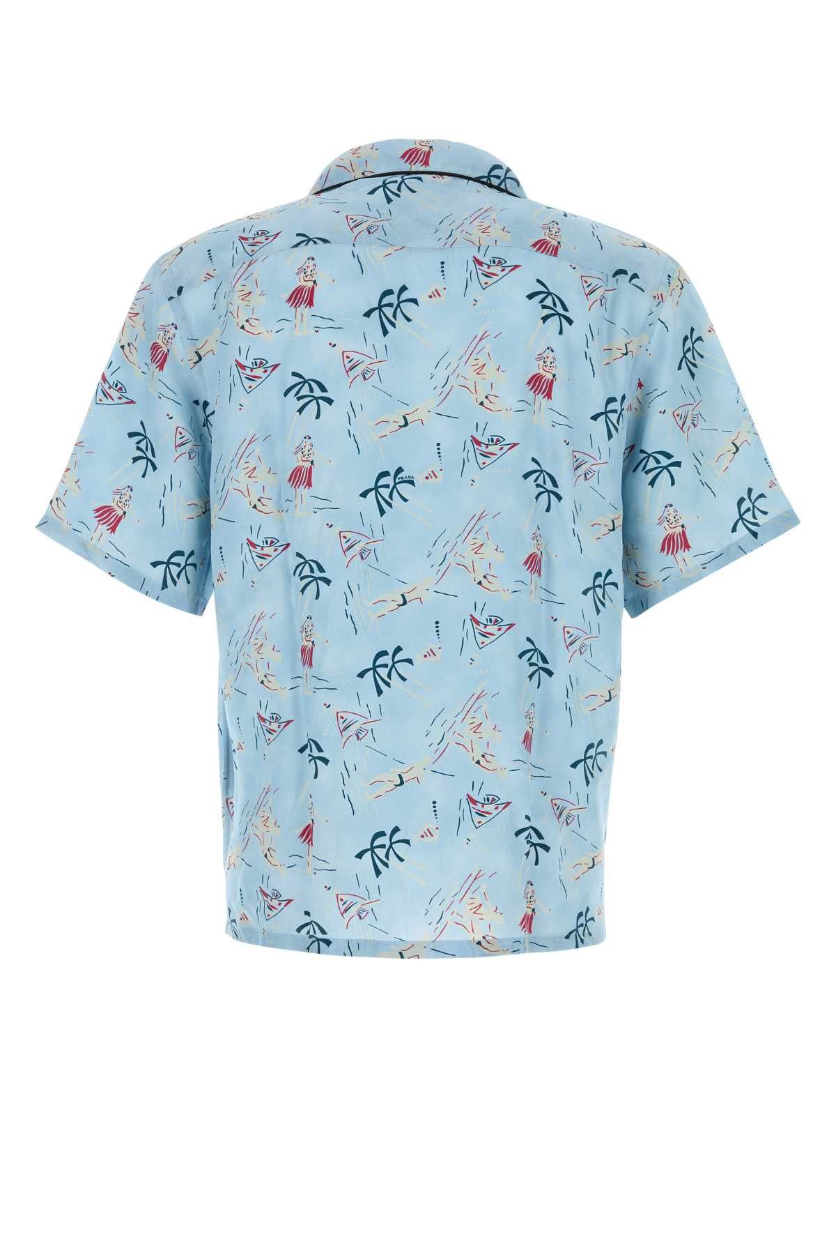 Prada Printed Satin Shirt Size US M / EU 48-50 / 2 - 2 Thumbnail