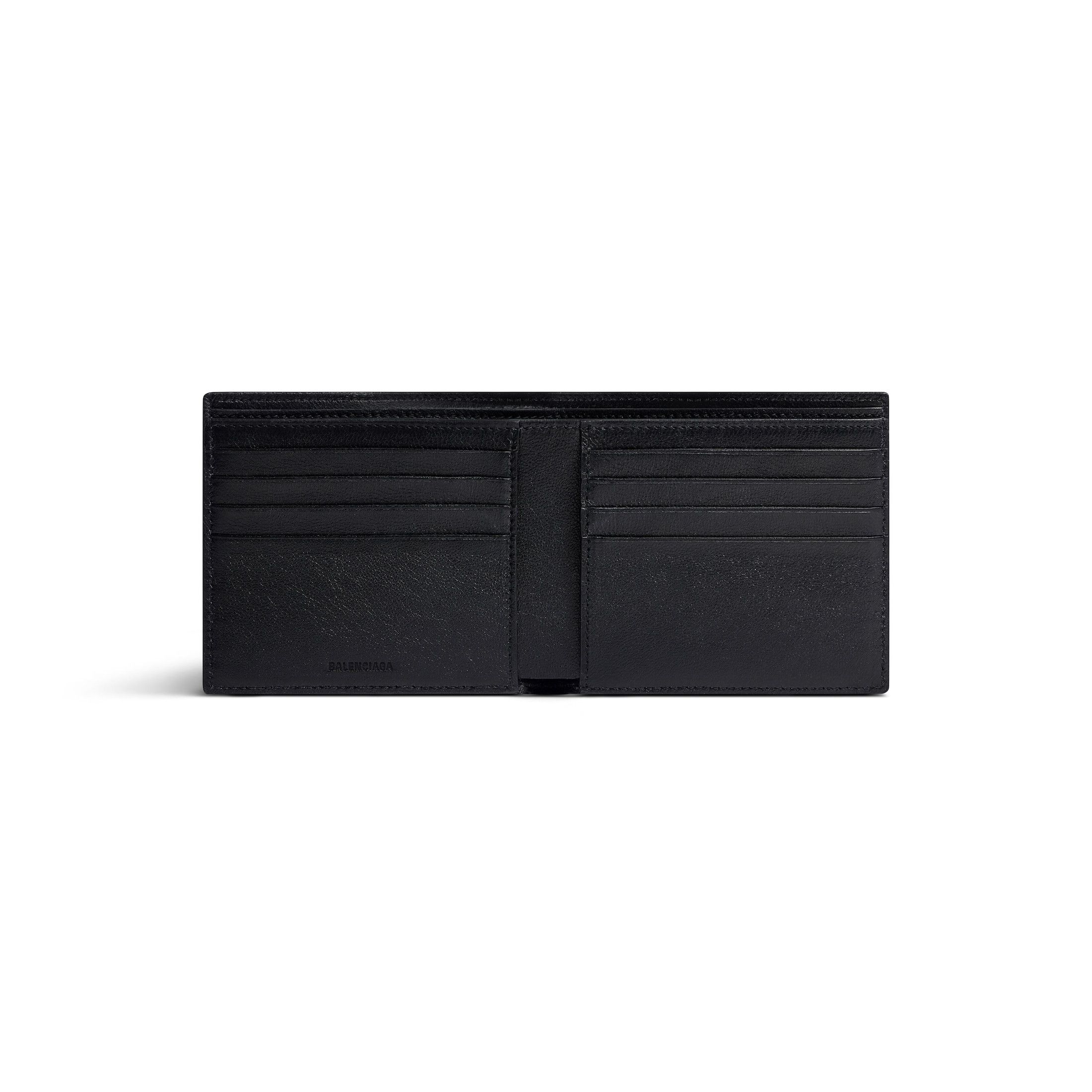 Balenciaga CASH SQUARE FOLDED WALLET BOX IN BLACK/WHITE Size ONE SIZE - 3 Thumbnail