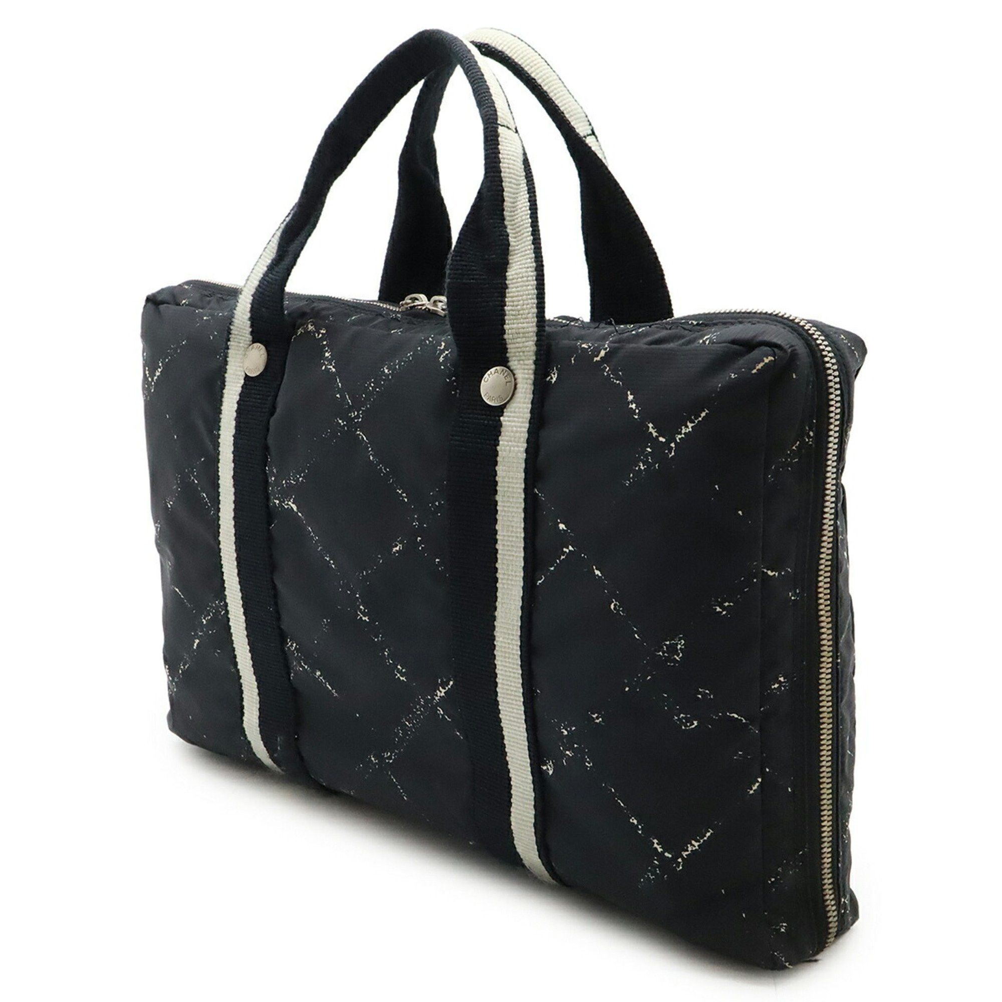 Chanel Chanel Old Travel Line Bag Handbag Tote Nylon Black Red Size ONE SIZE - 3 Thumbnail