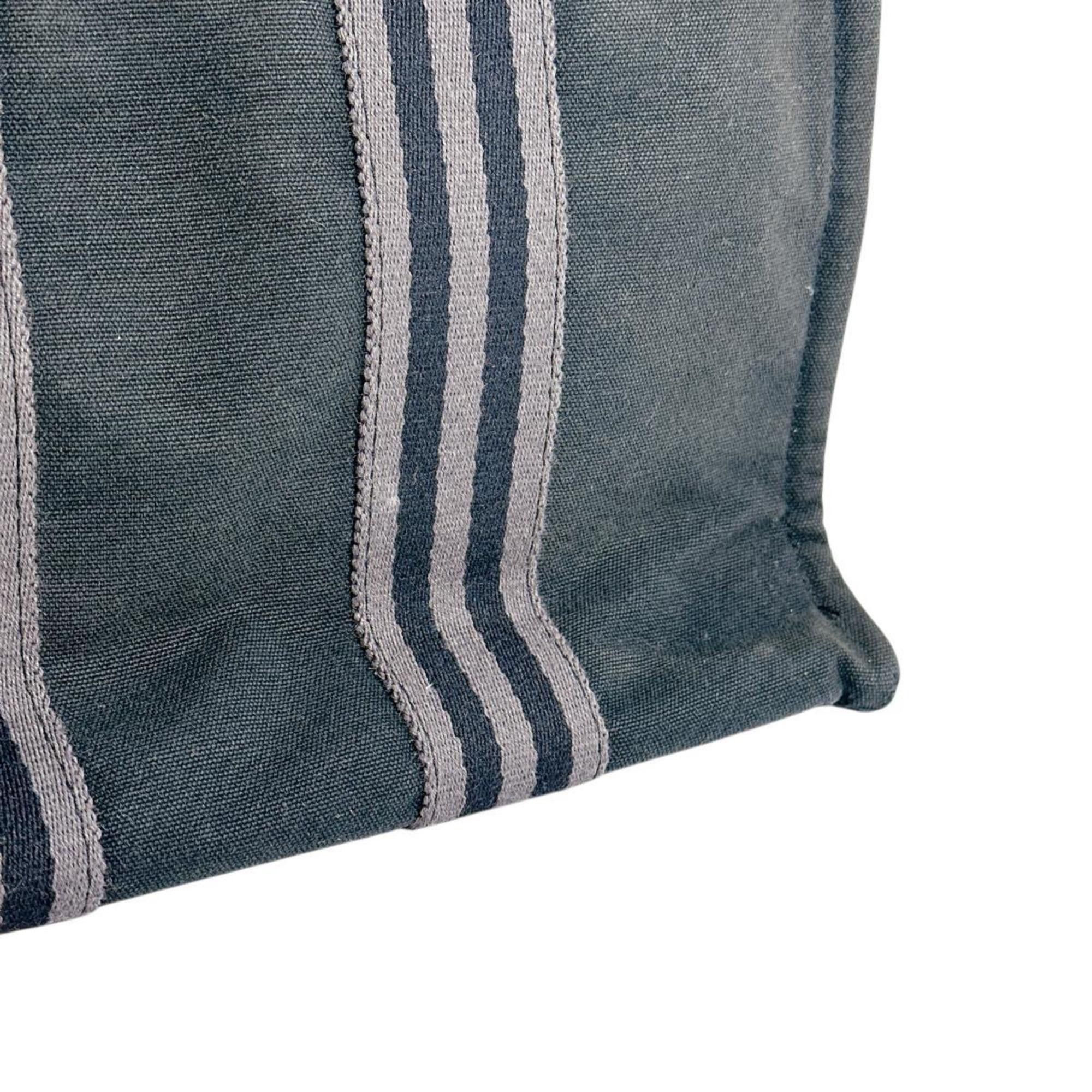 Hermes Hermes Tote Bag Handbag Canvas Foule PM Cotton Black Size ONE SIZE - 8 Thumbnail