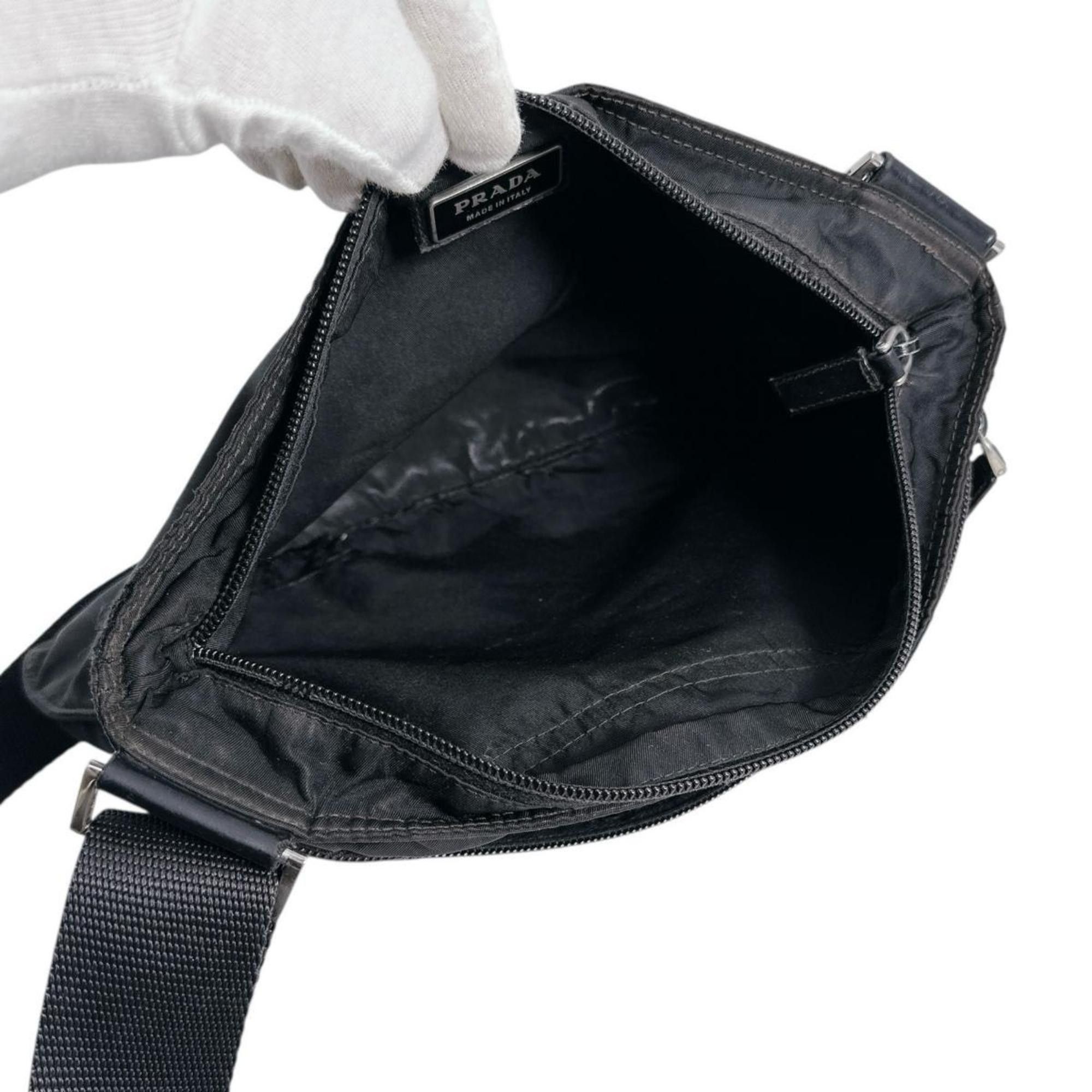 Prada PRADA Shoulder Bag Body Triangle Logo Nylon Black Size ONE SIZE - 10 Thumbnail