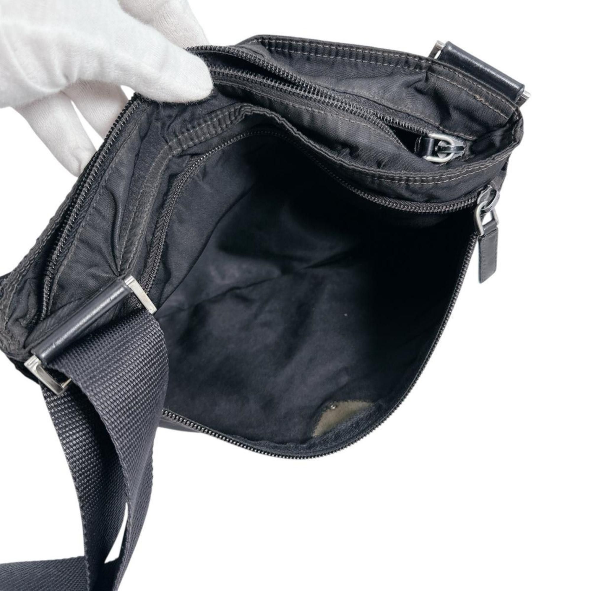 Prada PRADA Shoulder Bag Body Triangle Logo Nylon Black Size ONE SIZE - 11 Thumbnail