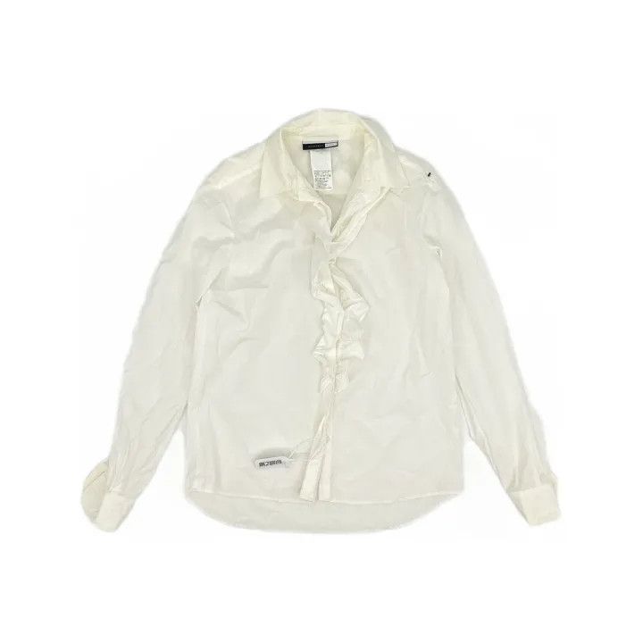 Max Mara Max Mara Casual Ruffled White Shirt 0079 Size S / US 4 / IT 40 - 2 Thumbnail