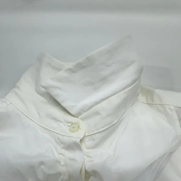 Max Mara Max Mara Casual Ruffled White Shirt 0079 Size S / US 4 / IT 40 - 11 Thumbnail