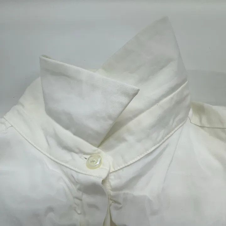 Max Mara Max Mara Casual Ruffled White Shirt 0079 Size S / US 4 / IT 40 - 10 Thumbnail