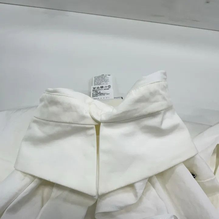 Max Mara Max Mara Casual Ruffled White Shirt 0079 Size S / US 4 / IT 40 - 9 Thumbnail