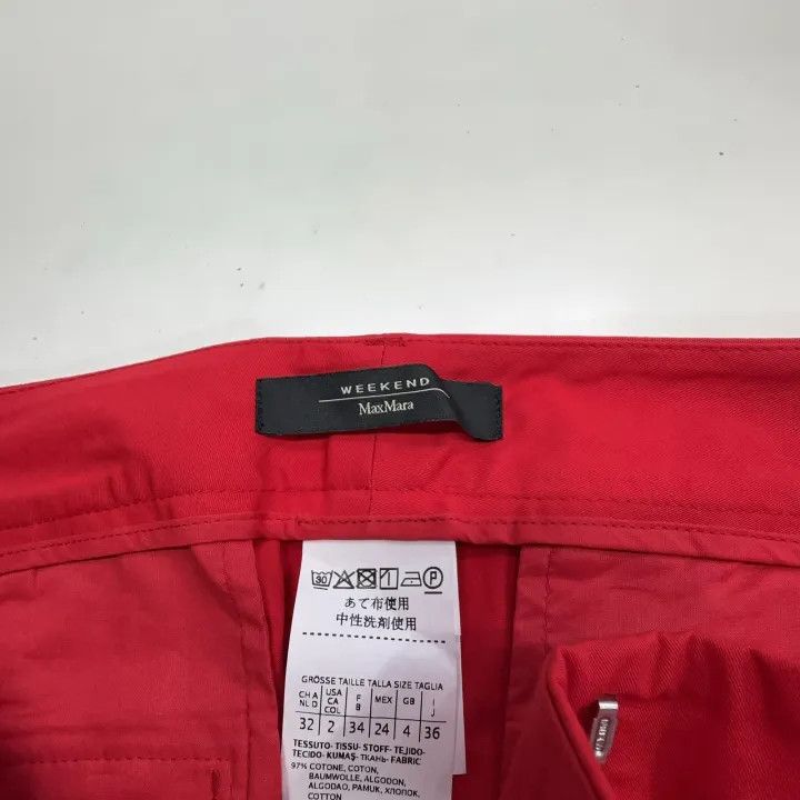 Max Mara Maxmara Casual Red Straight-Leg Trousers 0079 Size 36" / US 14 / IT 50 - 4 Thumbnail