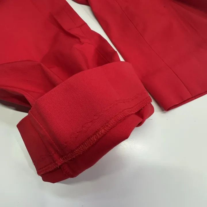 Max Mara Maxmara Casual Red Straight-Leg Trousers 0079 Size 36" / US 14 / IT 50 - 9 Thumbnail