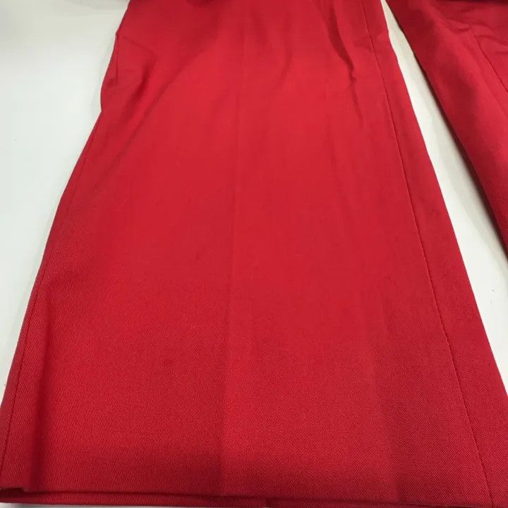 Max Mara Maxmara Casual Red Straight-Leg Trousers 0079 Size 36" / US 14 / IT 50 - 8 Thumbnail