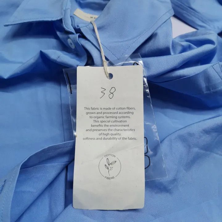 Max Mara Maxmara Classic Long Sleeve Shirt in Blue 0079 Size M / US 6-8 / IT 42-44 - 5 Thumbnail