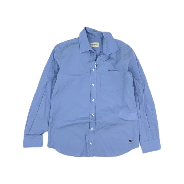 Max Mara Maxmara Classic Long Sleeve Shirt in Blue 0079 Size M / US 6-8 / IT 42-44 - 2 Thumbnail