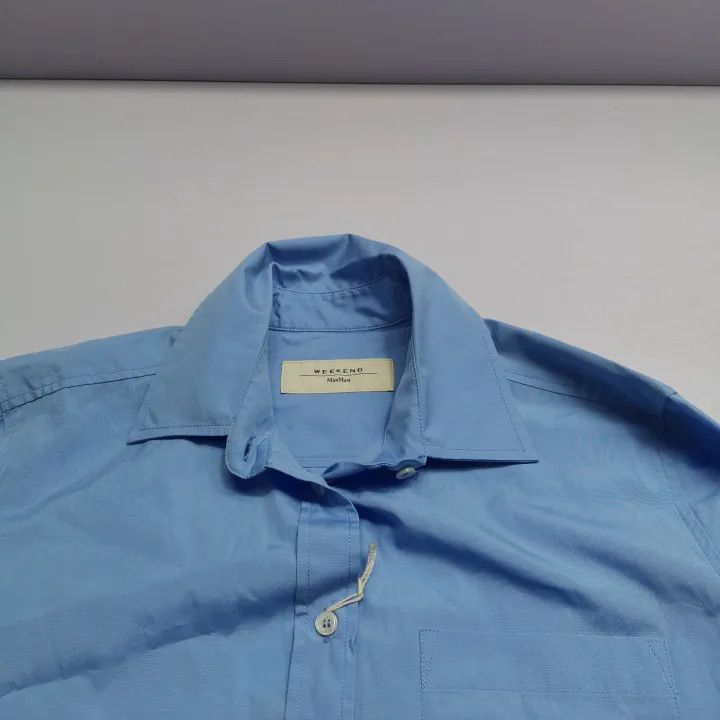 Max Mara Maxmara Classic Long Sleeve Shirt in Blue 0079 Size M / US 6-8 / IT 42-44 - 8 Thumbnail