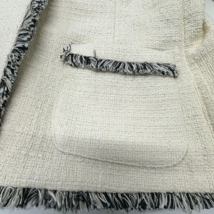 Max Mara Maxmara Women's Fringe Trim Short Jacket 0079 Size L / US 10 / IT 46 - 12 Thumbnail