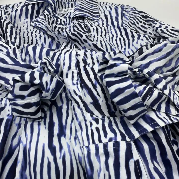 Max Mara Max Mara Stylish Striped Waist Tie Coat 0079 Size M / US 6-8 / IT 42-44 - 6 Thumbnail