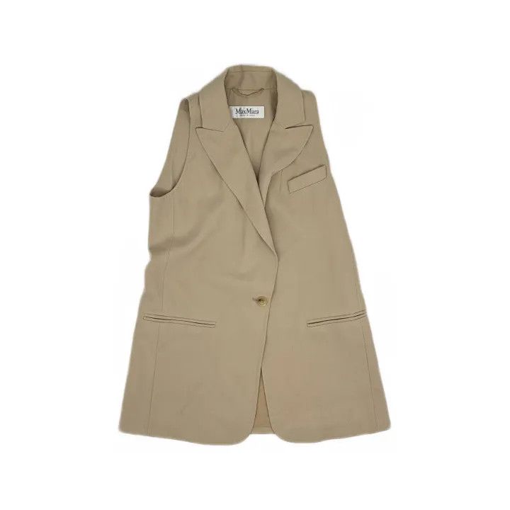 Max Mara MaxMara Casual Stylish Beige Vest 0079 Size M / US 6-8 / IT 42-44 - 2 Thumbnail