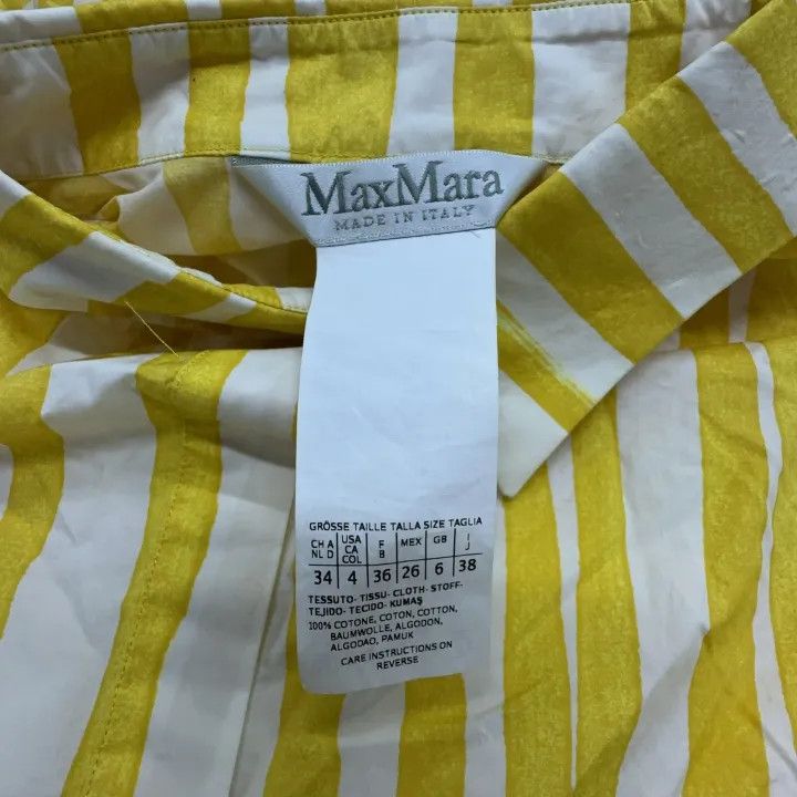 Max Mara MaxMara Casual Striped Short Sleeve Shirt 0079 Size M / US 6-8 / IT 42-44 - 4 Thumbnail