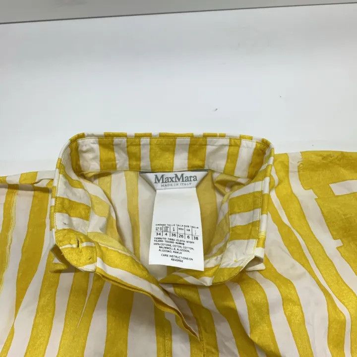 Max Mara MaxMara Casual Striped Short Sleeve Shirt 0079 Size M / US 6-8 / IT 42-44 - 6 Thumbnail