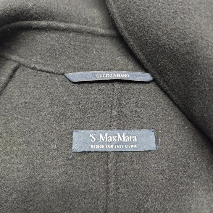 Max Mara Maxmara Black Wool Overcoat 0079 Size XL / US 12-14 / IT 48-50 - 4 Thumbnail