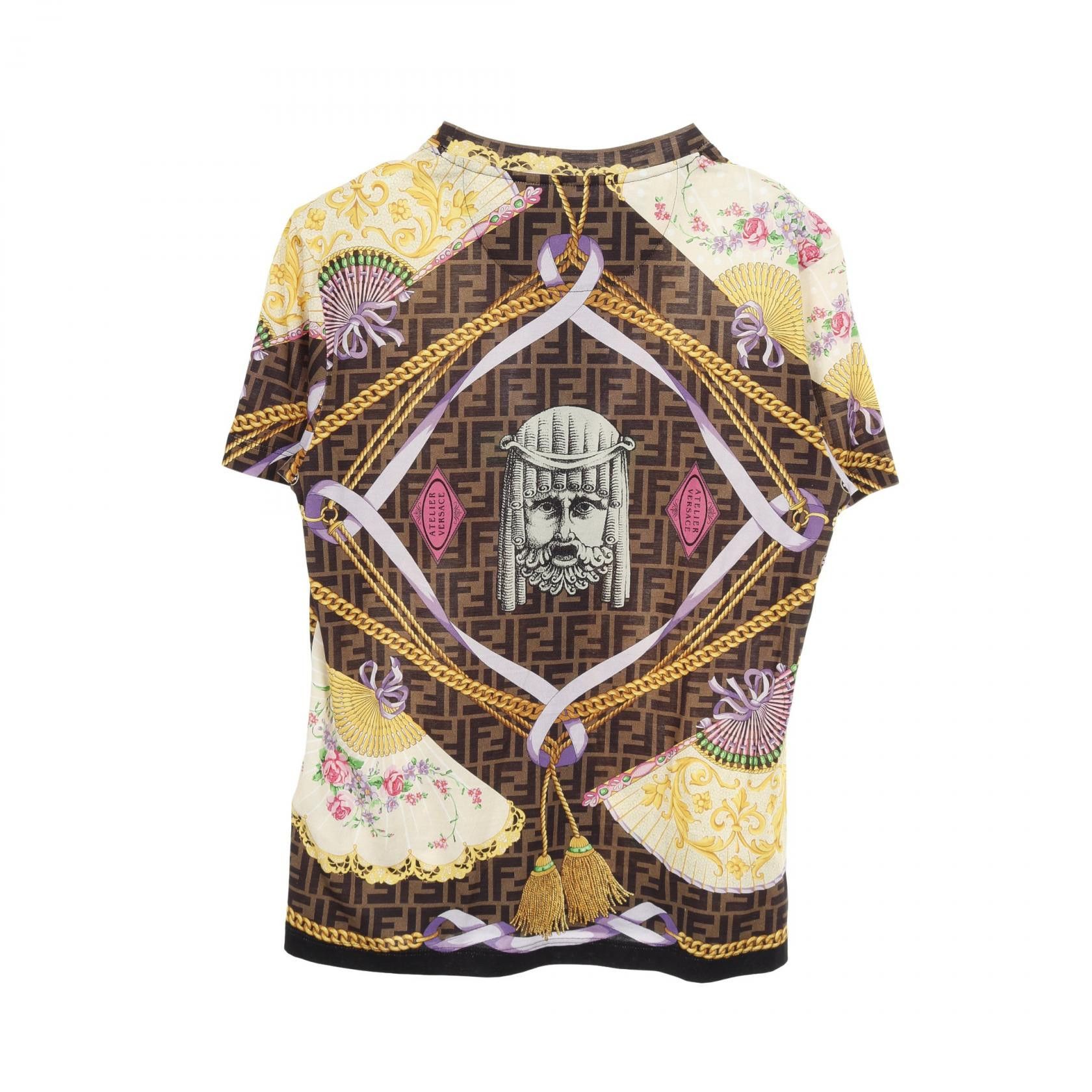 Fendi Fendi Fendi FENDI × VERSACE FENDACE Cotton Top Cotton Tops FS7254 AK6F Size ONE SIZE - 2 Thumbnail