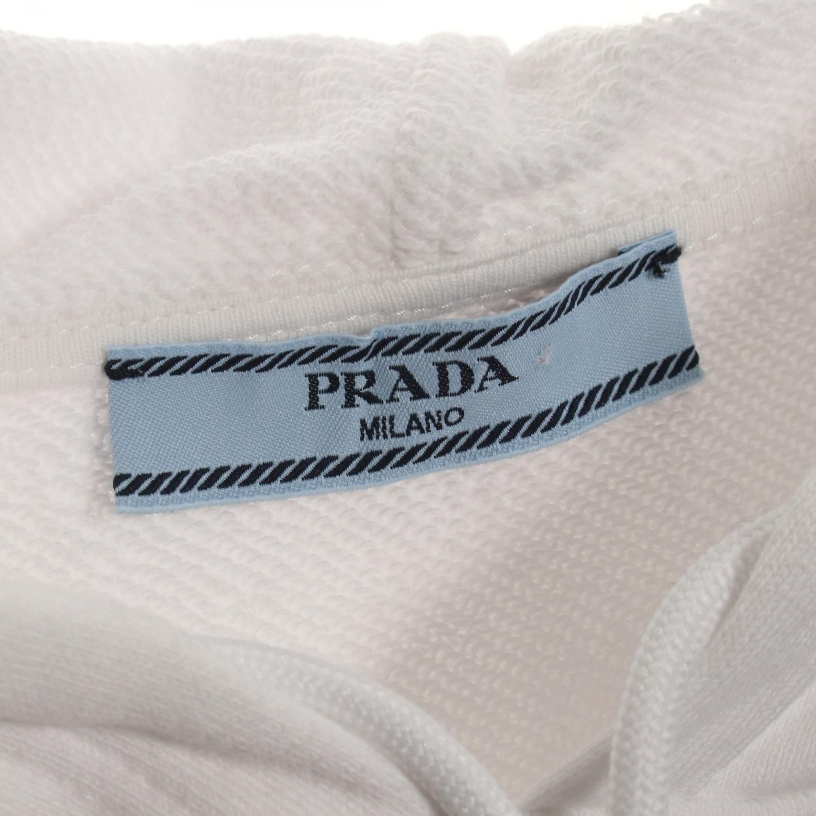 Prada Prada Prada Triangle Cotton Top Cotton Sweatshirts & Hoodies 134672 Size ONE SIZE - 3 Thumbnail