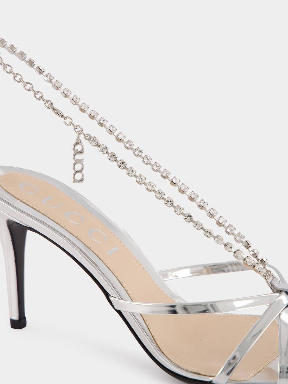 Gucci Gucci Crystal Chain Sandals SIZE 36.5 Size ONE SIZE - 4 Thumbnail