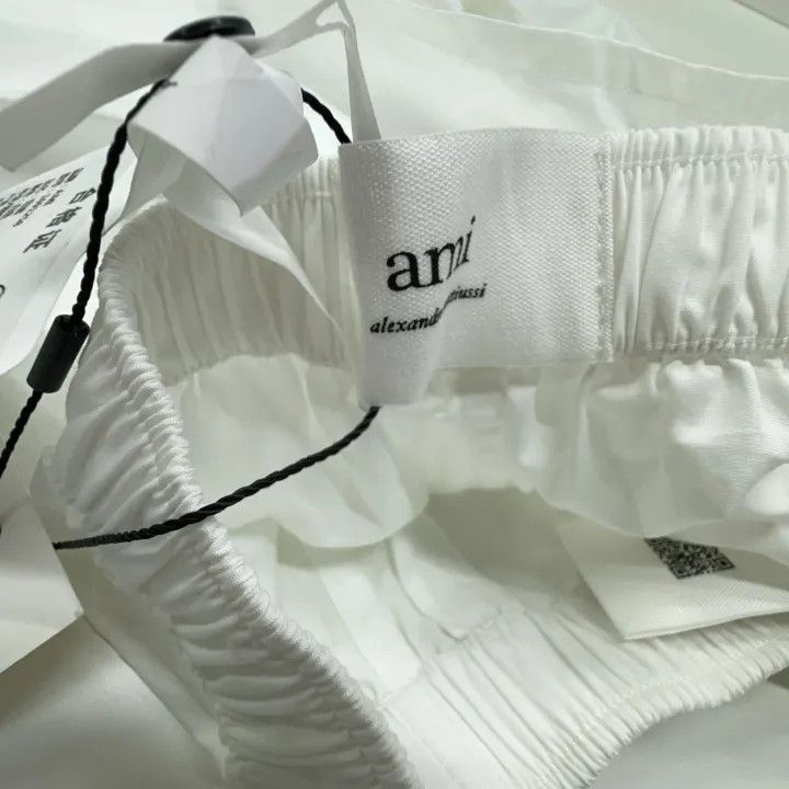 AMI AMIPARIS Logo Print White Casual Shorts 0079 Size US 30 / EU 46 - 6 Thumbnail