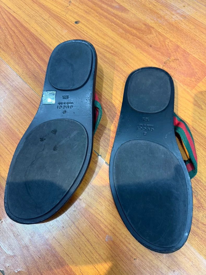 Gucci gucci flip flops with red green straps Size US 14 / EU 47 - 4 Thumbnail