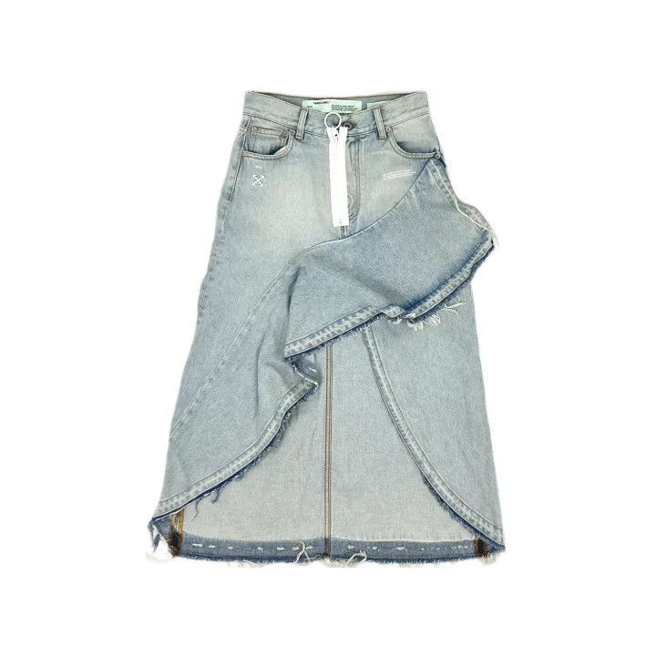 Off-White Off-White Asymmetrical Denim Skirt for Women 0079 Size 40" / US 18 - 2 Thumbnail