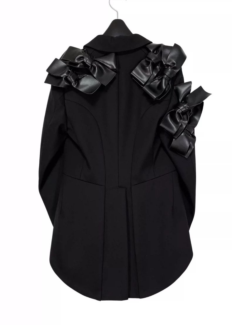 Comme des Garcons black leather bow detailed tailcoat jacket Size US M / EU 48-50 / 2 - 3 Thumbnail