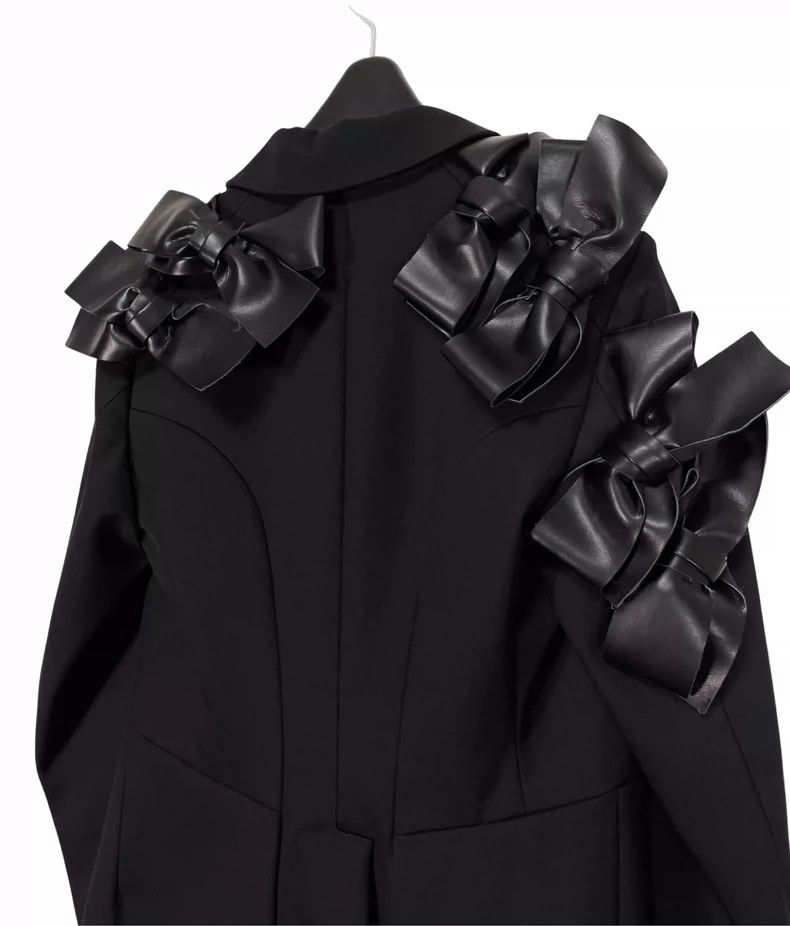 Comme des Garcons black leather bow detailed tailcoat jacket Size US M / EU 48-50 / 2 - 6 Thumbnail