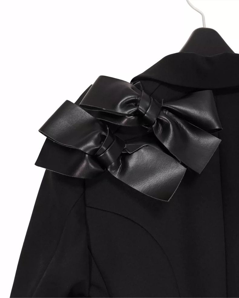 Comme des Garcons black leather bow detailed tailcoat jacket Size US M / EU 48-50 / 2 - 7 Thumbnail