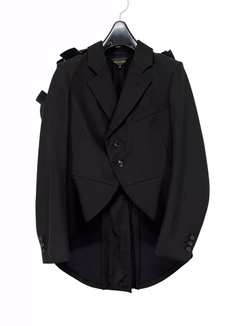 Comme des Garcons black leather bow detailed tailcoat jacket Size US M / EU 48-50 / 2 - 2 Thumbnail