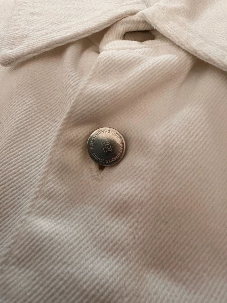 Raf Simons Raf Simons Denim White Shirt with Silver Details Size US M / EU 48-50 / 2 - 3 Thumbnail