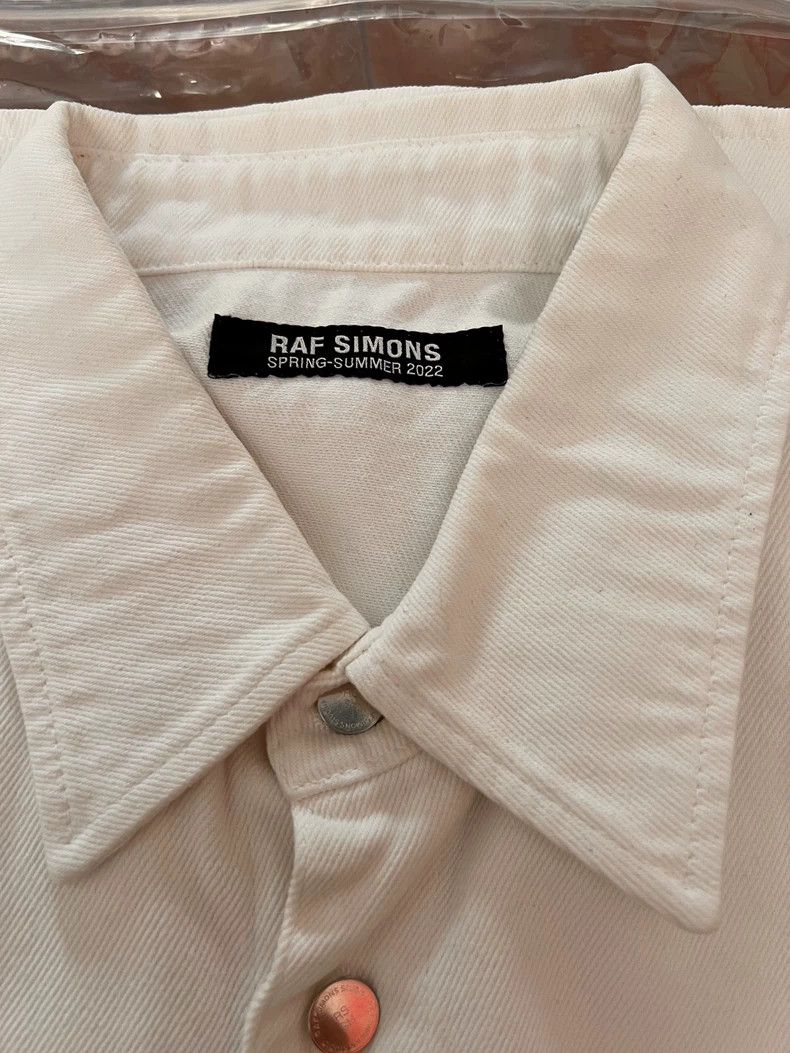 Raf Simons Raf Simons Denim White Shirt with Silver Details Size US M / EU 48-50 / 2 - 2 Thumbnail