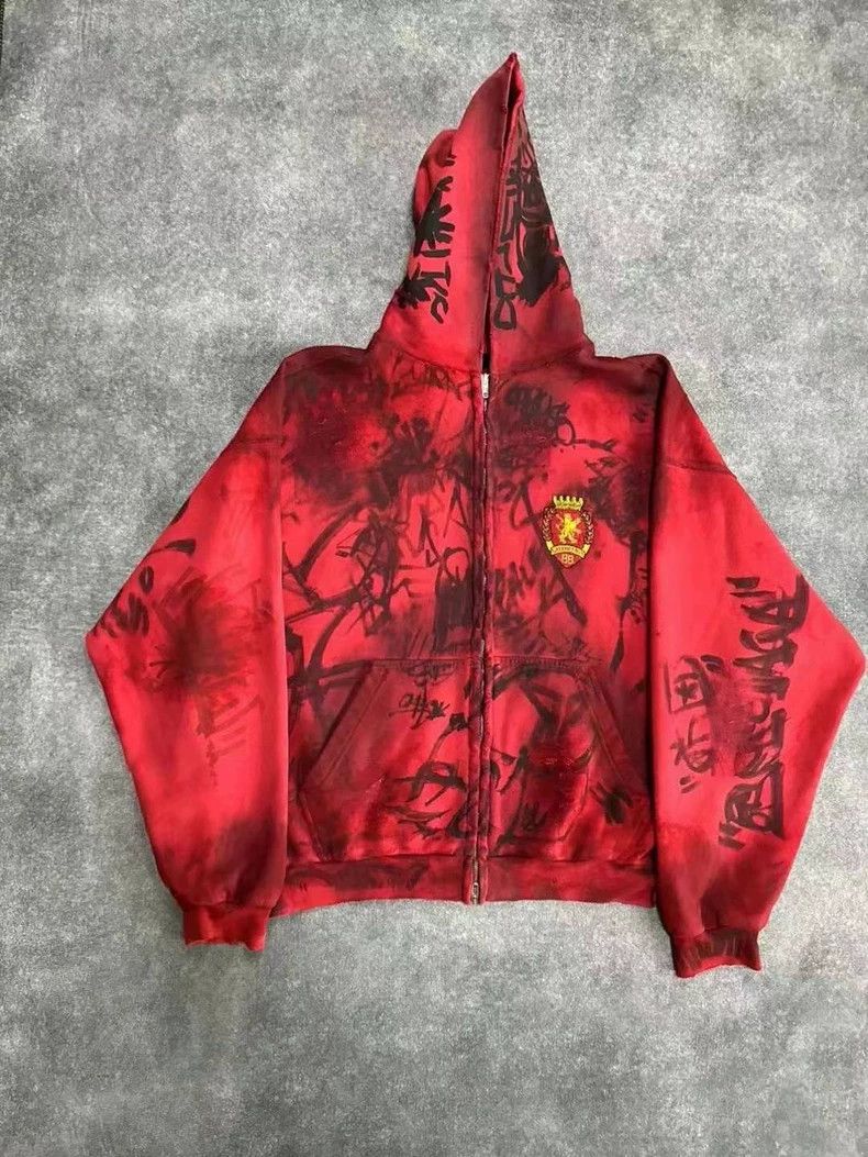 Balenciaga red balenciaga skater graffiti hoodie Size US M / EU 48-50 / 2 - 2 Thumbnail