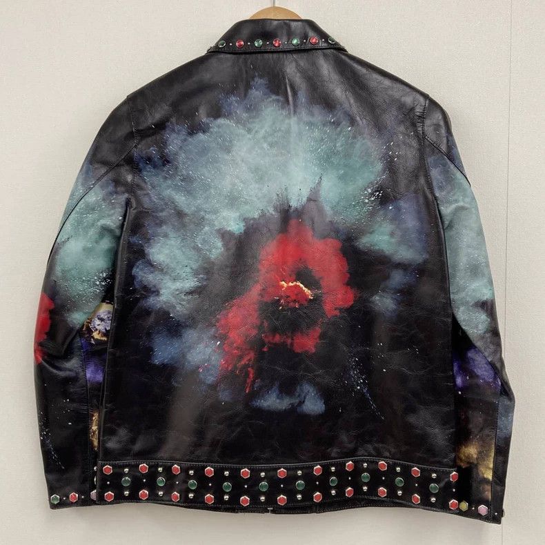 Undercover vibrant floral print leather jacket Size US M / EU 48-50 / 2 - 2 Thumbnail