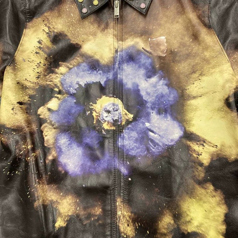 Undercover vibrant floral print leather jacket Size US M / EU 48-50 / 2 - 7 Thumbnail
