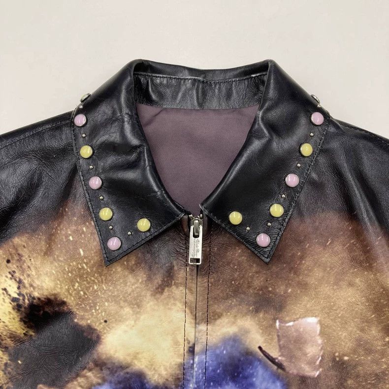 Undercover vibrant floral print leather jacket Size US M / EU 48-50 / 2 - 4 Thumbnail