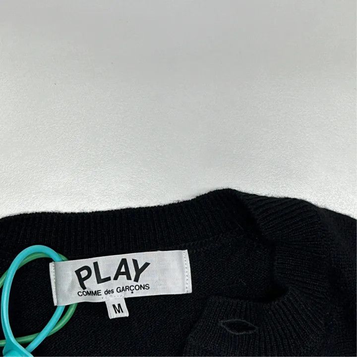 Comme des Garcons Comme des Garçons Play Black Knitted Cardigan 0079 Size M / US 6-8 / IT 42-44 - 2 Thumbnail