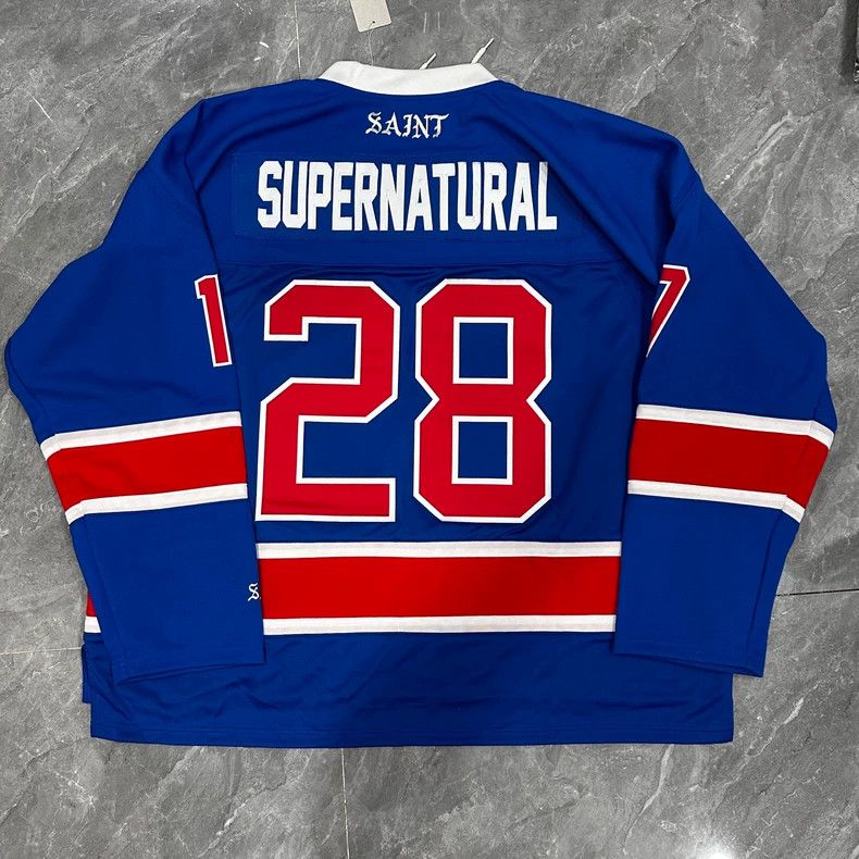 Saint Michael Saint Michael Blue Red Long Sleeve Hockey Jersey Size US M / EU 48-50 / 2 - 2 Thumbnail