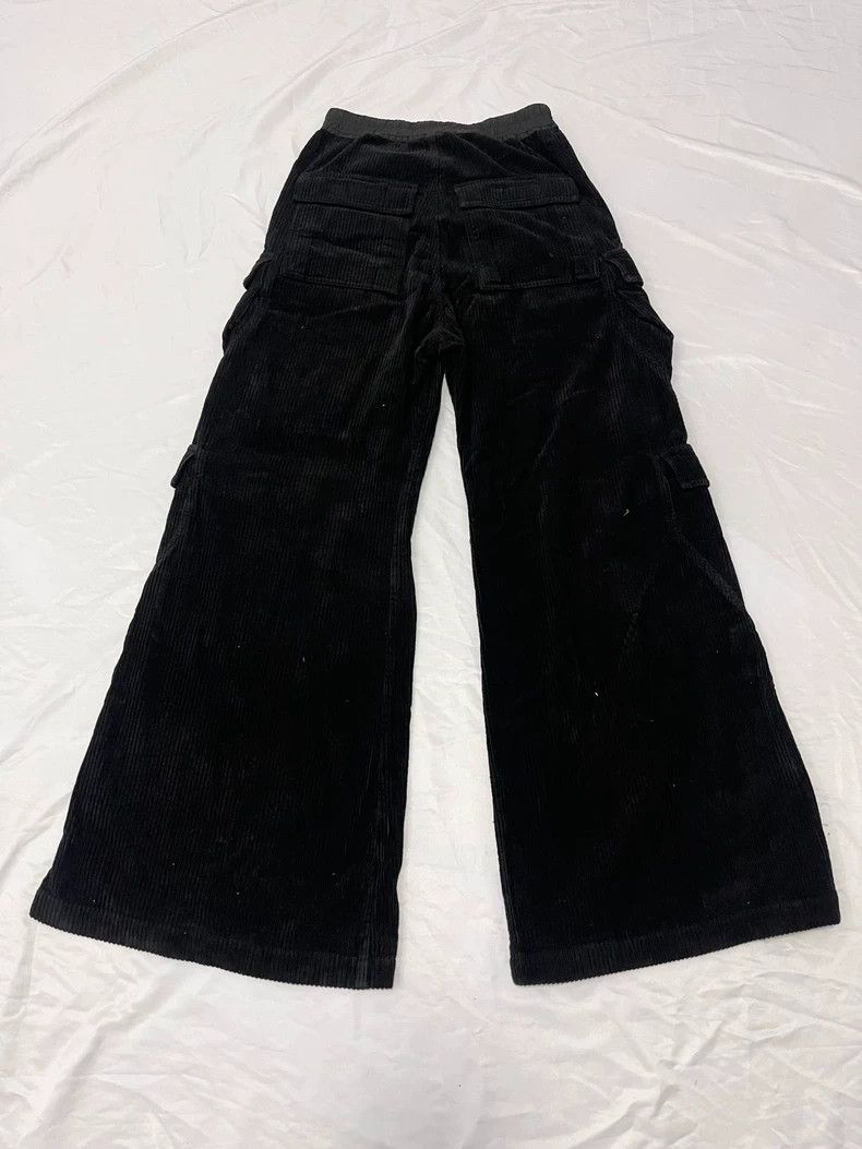 rick owens black corduroy cargo wide pants