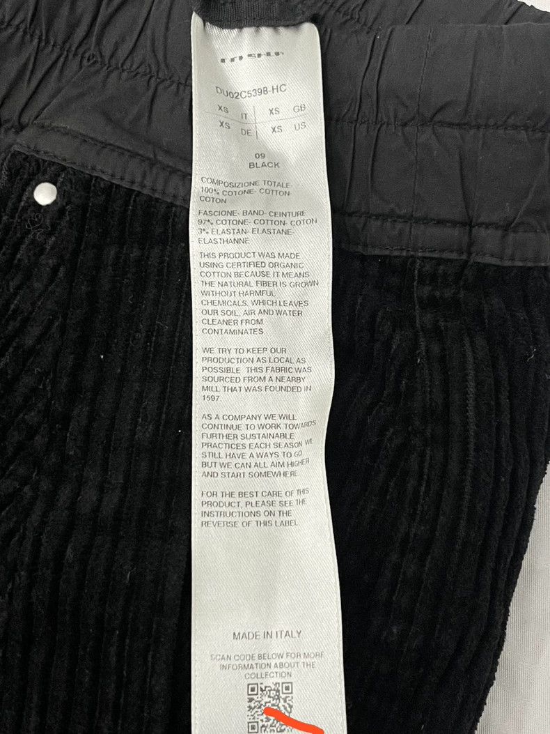 rick owens black corduroy cargo wide pants