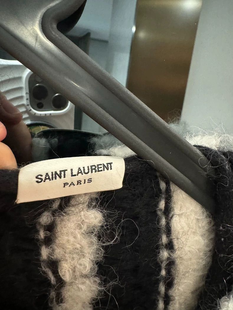 Yves Saint Laurent ysl alpaca wool cardigan in black and white Size US M / EU 48-50 / 2 - 2 Thumbnail